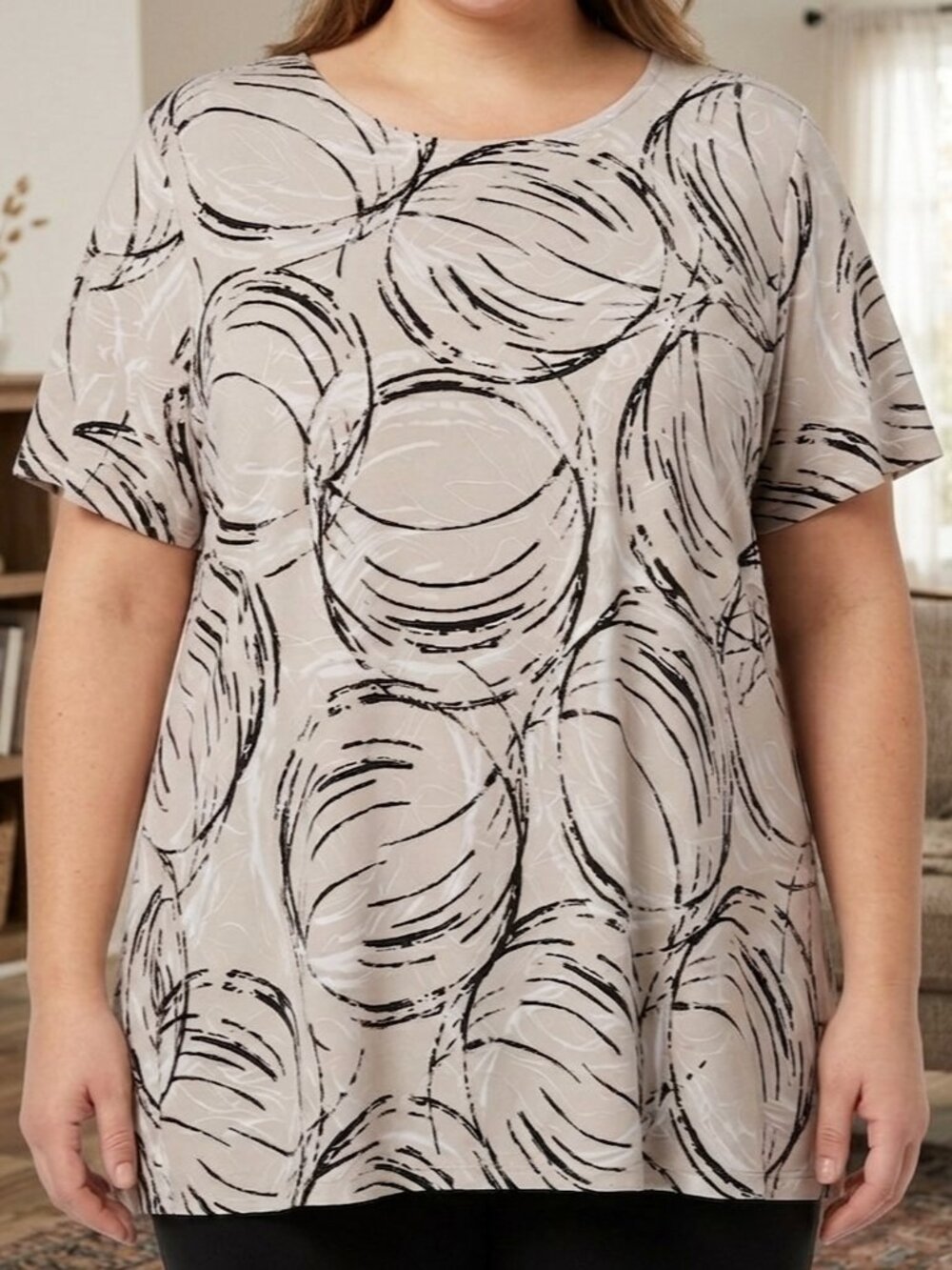 JM Collection Women's Textured Short-Sleeve Pullover Top Size XL (C1807) - Picture 5 of 7